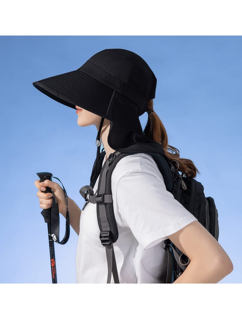 Excefore Women Large Brim Sun Hat with Neck Flap, Men Quick Dry Hiking Fishing Safari Hat UPF 50+ - Image 2