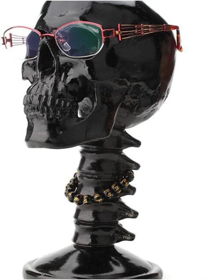 silvercnc - 2X Black Resin Skull Shaped Sunglasses Glasses Holder - Image 1