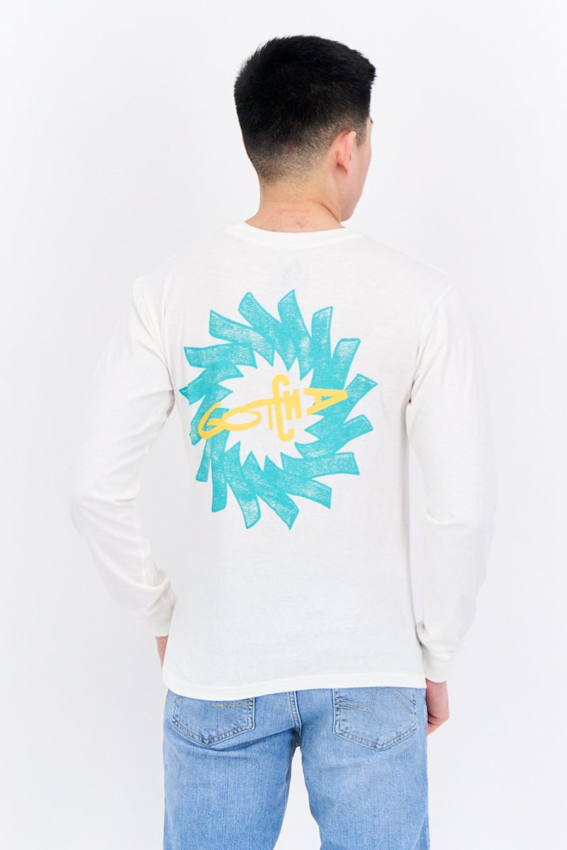 Gotcha Men Crew Neck Long Sleeve Graphic Print Sweatshirt, White  - Image 3