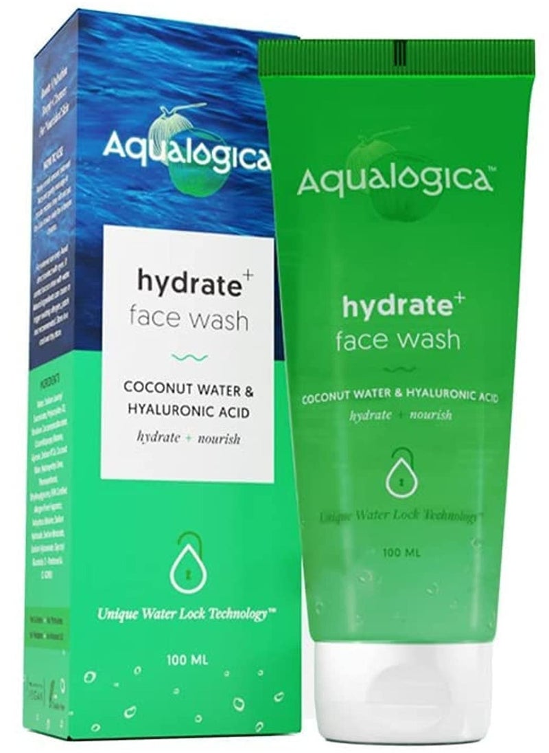Aqualogica - Aqualogica Hydrate+ Face Wash for Deep Cleansing & Hydration with Coconut Water & Hyaluronic Acid, 100Ml - Image 1