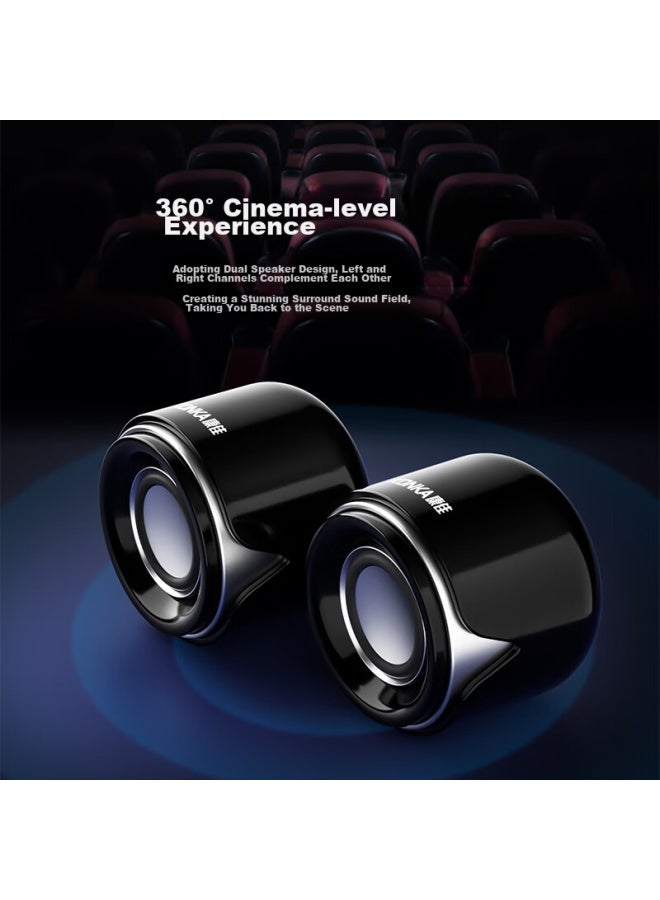 KONKA Kf31 Wired Mini Computer Speakers, Multimedia Portable Laptop Desktop Home Pc Small Usb Subwoofer Speaker - Image 1