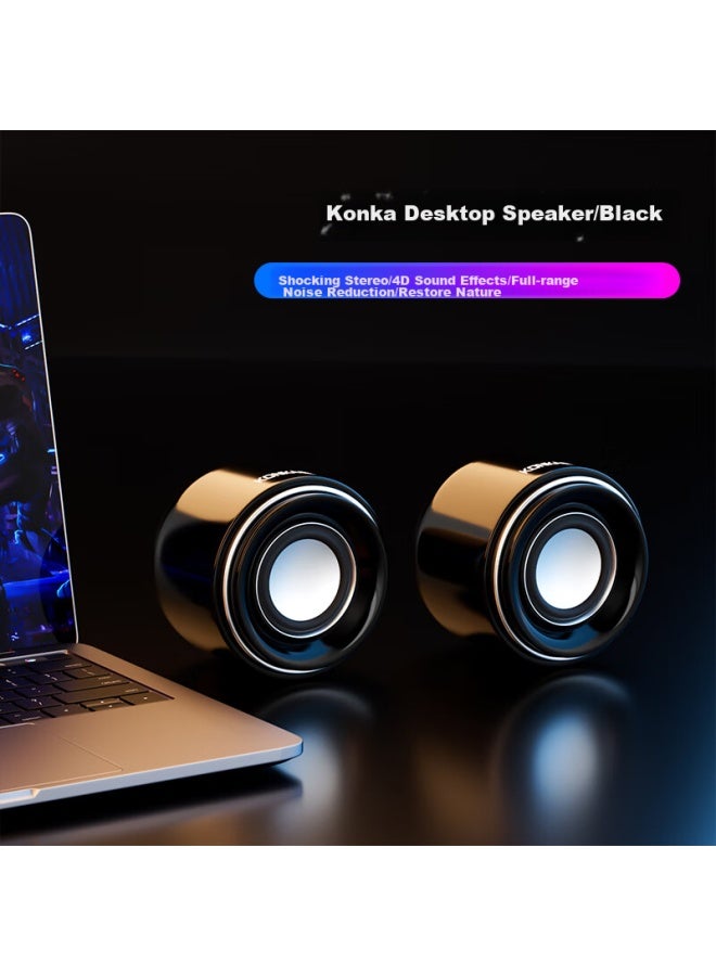 KONKA Kf31 Wired Mini Computer Speakers, Multimedia Portable Laptop Desktop Home Pc Small Usb Subwoofer Speaker - Image 2