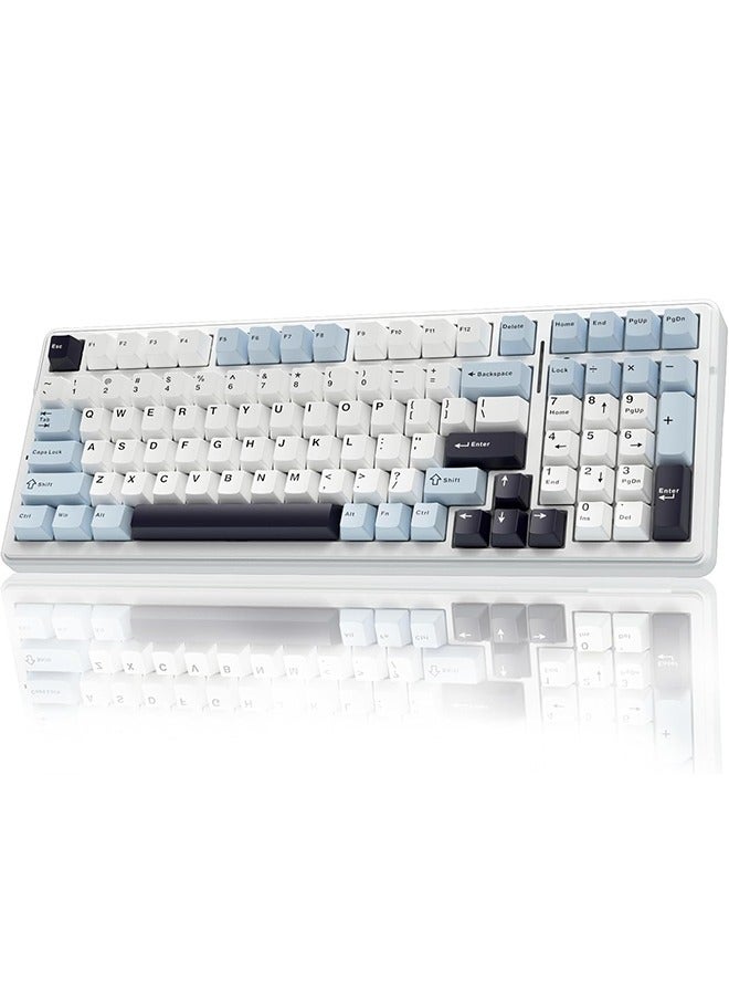 AULA F99 Wireless Mechanical Keyboard, 8000mAh Ultra-long Battery Life, Hot Swappable Custom Keyboard, Pre-lubed Reaper Switches, Gasket Structure, RGB Backlit Gaming Keyboard