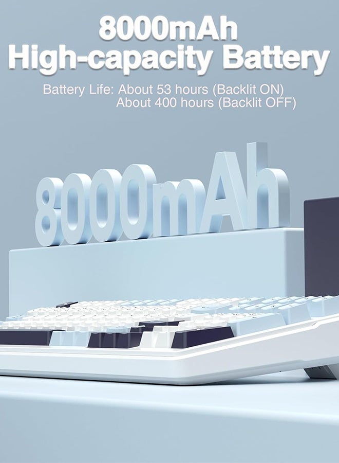 AULA AULA F99 Wireless Mechanical Keyboard, 8000mAh Ultra-long Battery Life, Hot Swappable Custom Keyboard, Pre-lubed Reaper Switches, Gasket Structure, RGB Backlit Gaming Keyboard - Image 3