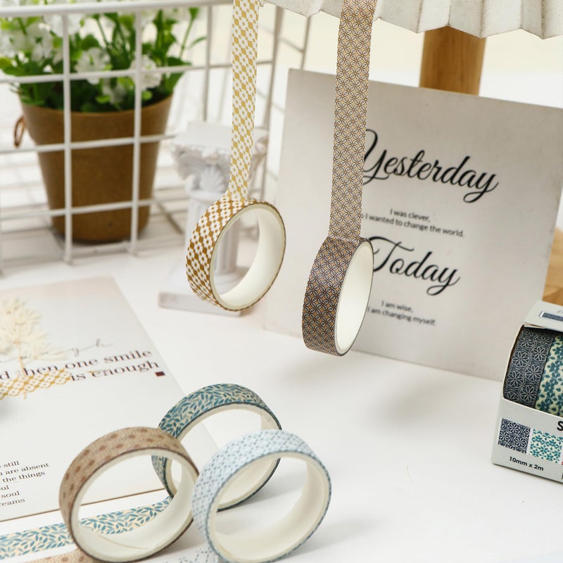 YUBX Basic Patterns Washi Tape Set 60 Rolls Geometric Elegance Decorative Skinny Masking Tapes for Arts, DIY Crafts, Journals, Planners, Scrapbook, Wrapping - Image 4