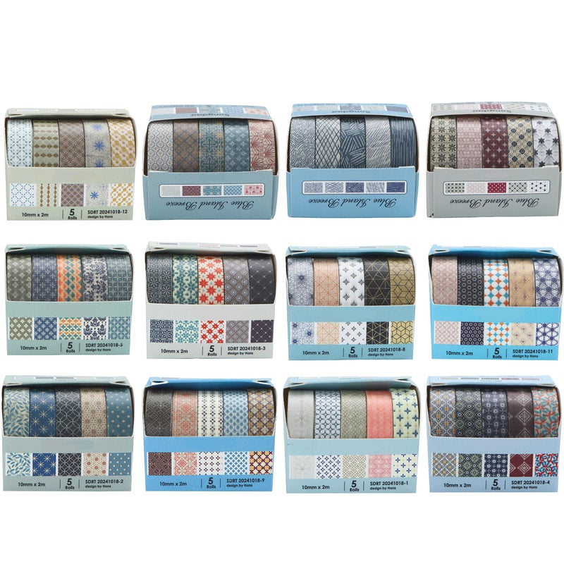 YUBX Basic Patterns Washi Tape Set 60 Rolls Geometric Elegance Decorative Skinny Masking Tapes for Arts, DIY Crafts, Journals, Planners, Scrapbook, Wrapping - Image 3