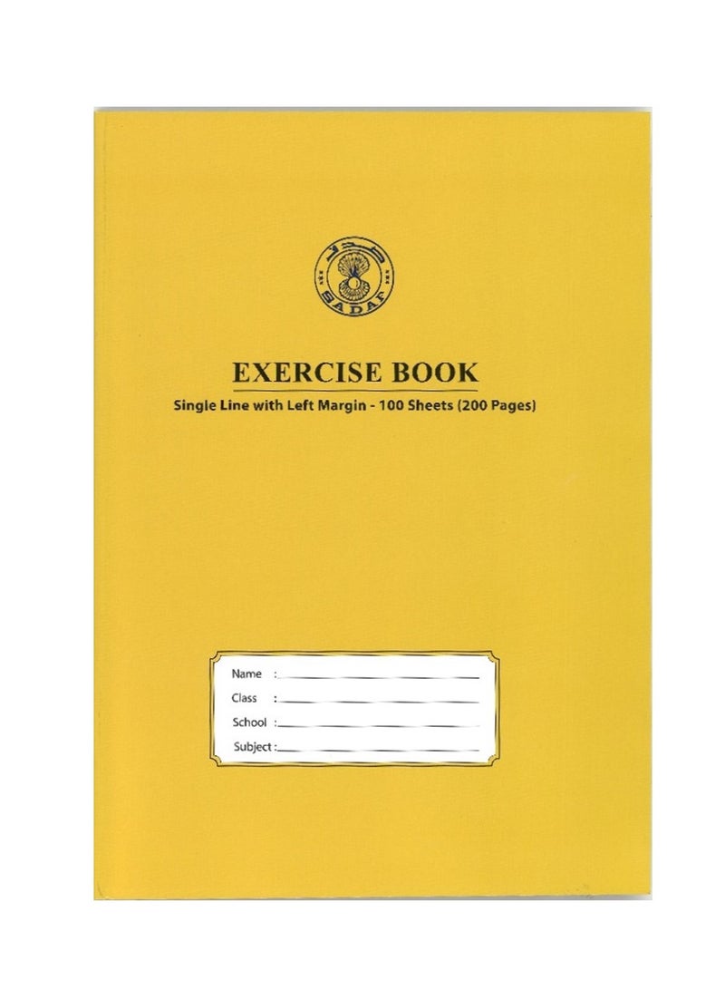 Sadaf دفتر ملاحظات مفرد بخط واحد 6 قطع مع هامش أيسر 200 صفحة بألوان متنوعة - Image 3