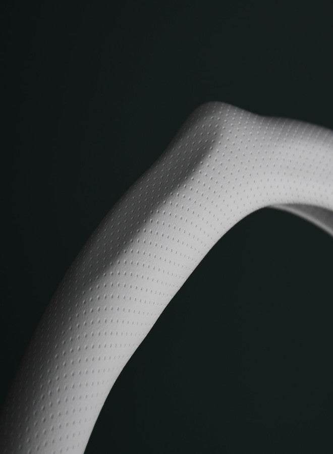 PartsTo Quick Install Sporty White Perforated Nappa Leather Steering Wheel Cover for Tesla Model Y White Trim - Image 4