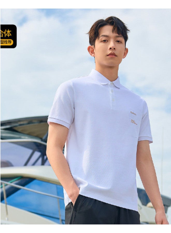 Cabbeen Men's Polo Shirt Beadwork Craft Summer Short Sleeve Men's Polo Shirt - Image 1