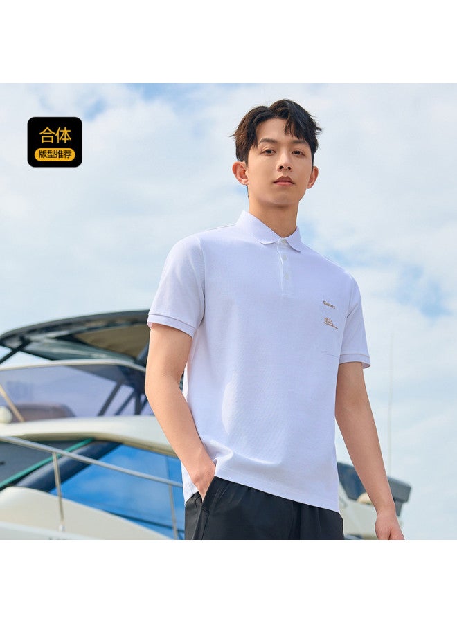 Cabbeen Men's Polo Shirt Beadwork Craft Summer Short Sleeve Men's Polo Shirt - Image 2