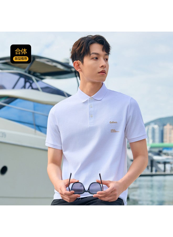 Cabbeen Men's Polo Shirt Beadwork Craft Summer Short Sleeve Men's Polo Shirt - Image 3
