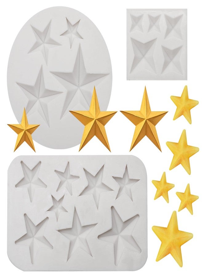 Caregene Star Fondant Silicone Molds Star Chocolate Molds for Cupcake Topper Candy Gum Cookie Jelly Pudding Ice Cube Dough Clay Resin DIY Craft - Image 1