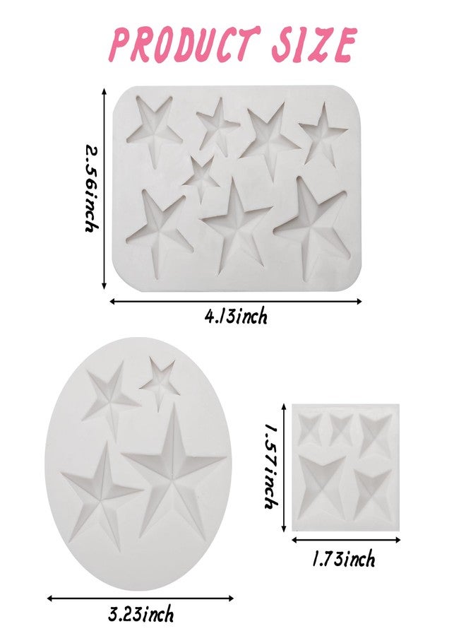 Caregene Star Fondant Silicone Molds Star Chocolate Molds for Cupcake Topper Candy Gum Cookie Jelly Pudding Ice Cube Dough Clay Resin DIY Craft - Image 2