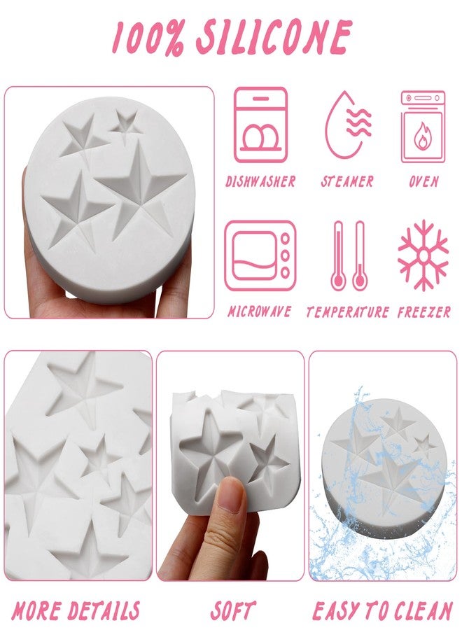 Caregene Star Fondant Silicone Molds Star Chocolate Molds for Cupcake Topper Candy Gum Cookie Jelly Pudding Ice Cube Dough Clay Resin DIY Craft - Image 3