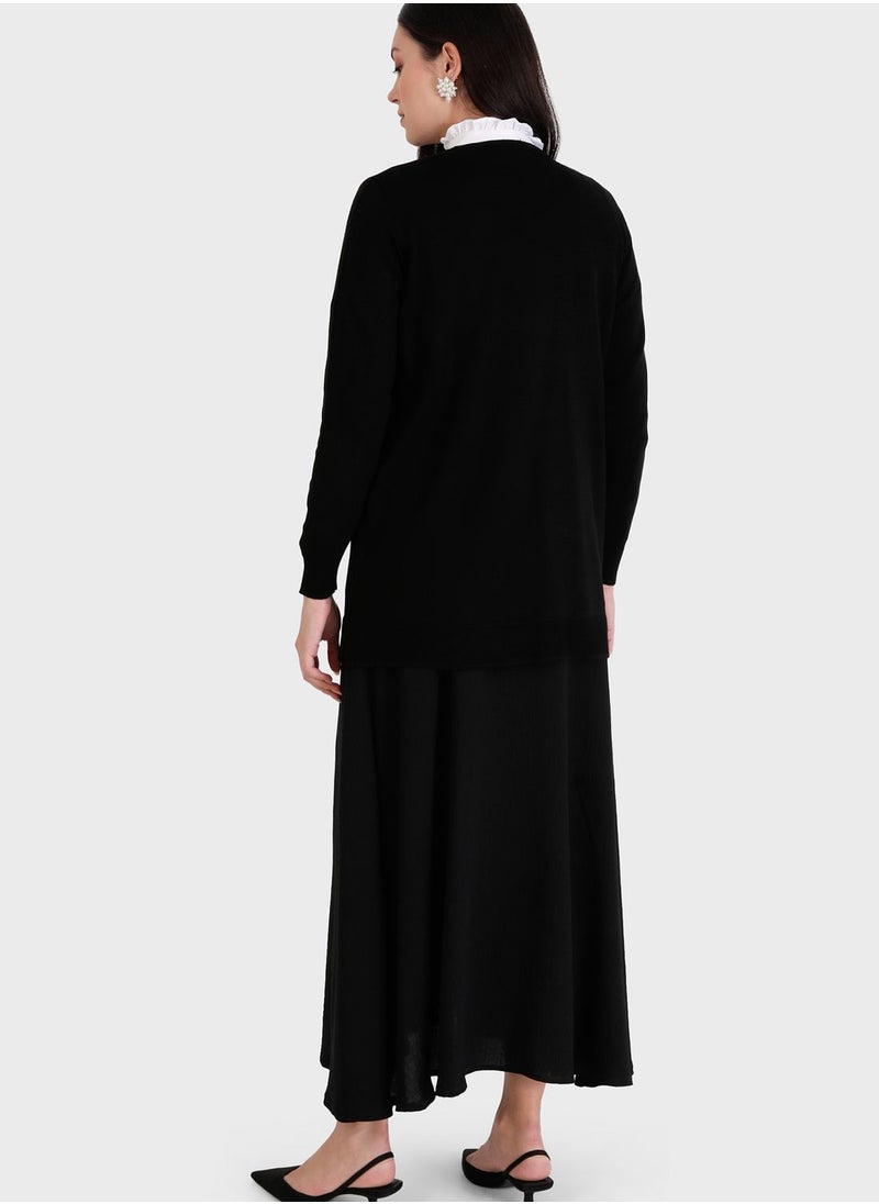 Tavin by Modanisa - Crew Neck Knitted Sweater - Image 1