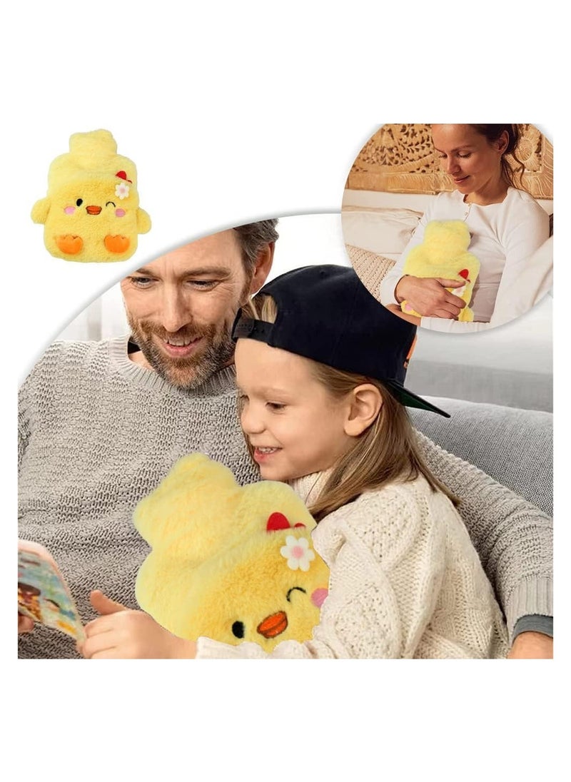 SYOSI Rubber Hot Water Bottles Pain Relief with Cute Faux Fur Cover Women Kids Child 3D Cartoon Pattern Hot Water Bag Plush Cover Hot Water Bottle Warm Water Bag for Period Cramps Pain 500ml  - Image 2