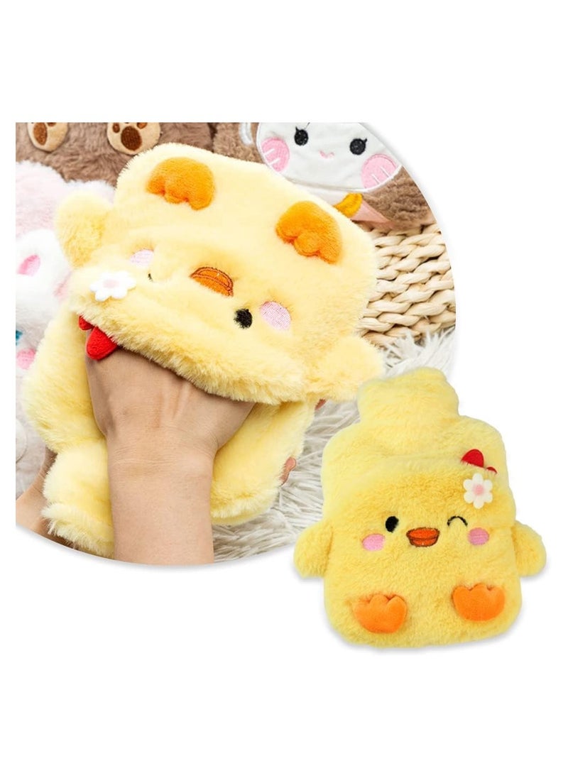 SYOSI Rubber Hot Water Bottles Pain Relief with Cute Faux Fur Cover Women Kids Child 3D Cartoon Pattern Hot Water Bag Plush Cover Hot Water Bottle Warm Water Bag for Period Cramps Pain 500ml  - Image 3