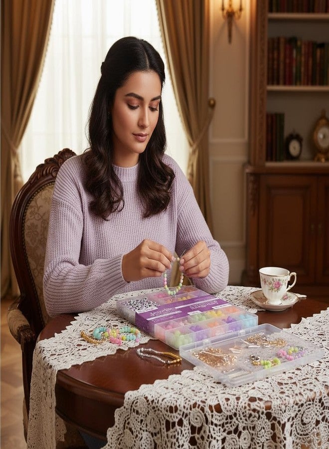 itsy-bitsy Itsy Bitsy My Beads Studio Jewellery Making Kit Pastel Collection Box, DIY Bead Craft Set for Kids & Adults, Create Bracelets Necklaces & Charms, All-in-One Creative Box - Image 4