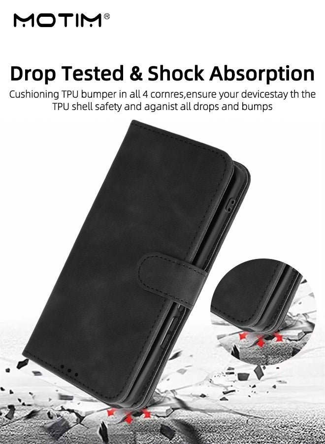 موتيم حافظة محفظة هونر X9C 5G مع حامل بطاقة ائتمان، مسند فوليو فليب قابل للطي ومشبك مغناطيسي - حافظة جلدية واقية للهاتف - Image 3