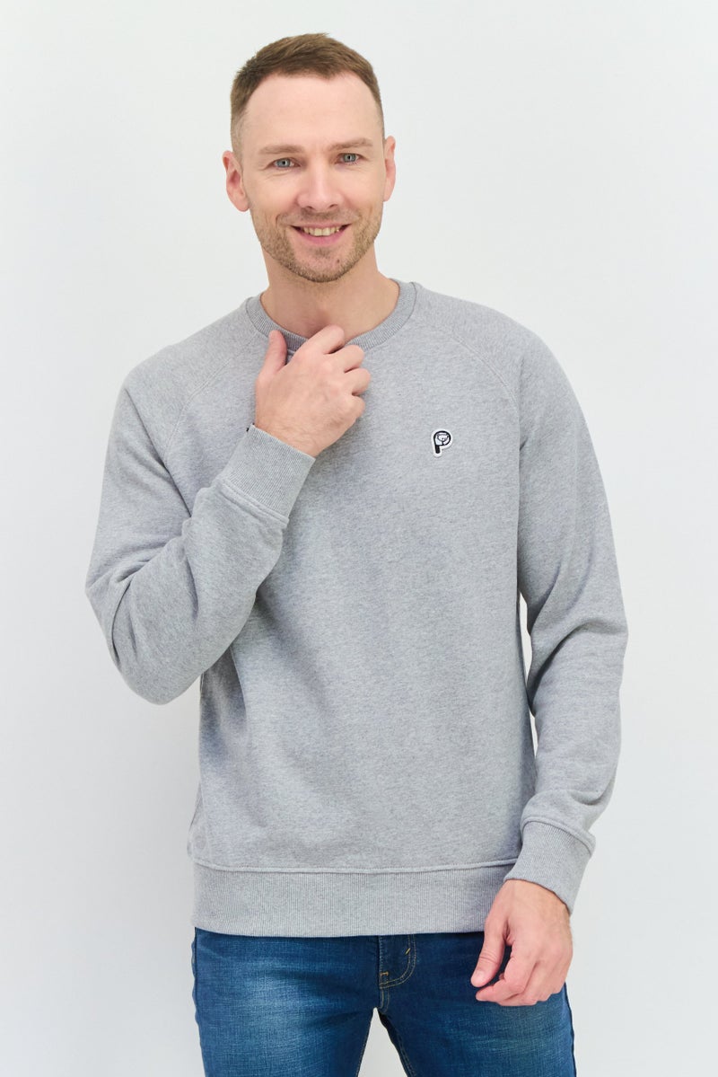 Penfield Men Crew Neck Long Sleeves Embroidered Logo Sweatshirt, Grey - Image 1