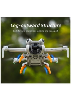 Excefore For Landing Gear for DJI Mini 4 Pro Drone, DJI Mini 4 Pro Drone Spider Leg Foldable Extension Kit, DJI Mini 4 Pro Drone Accessories (Orange)  - Image 4
