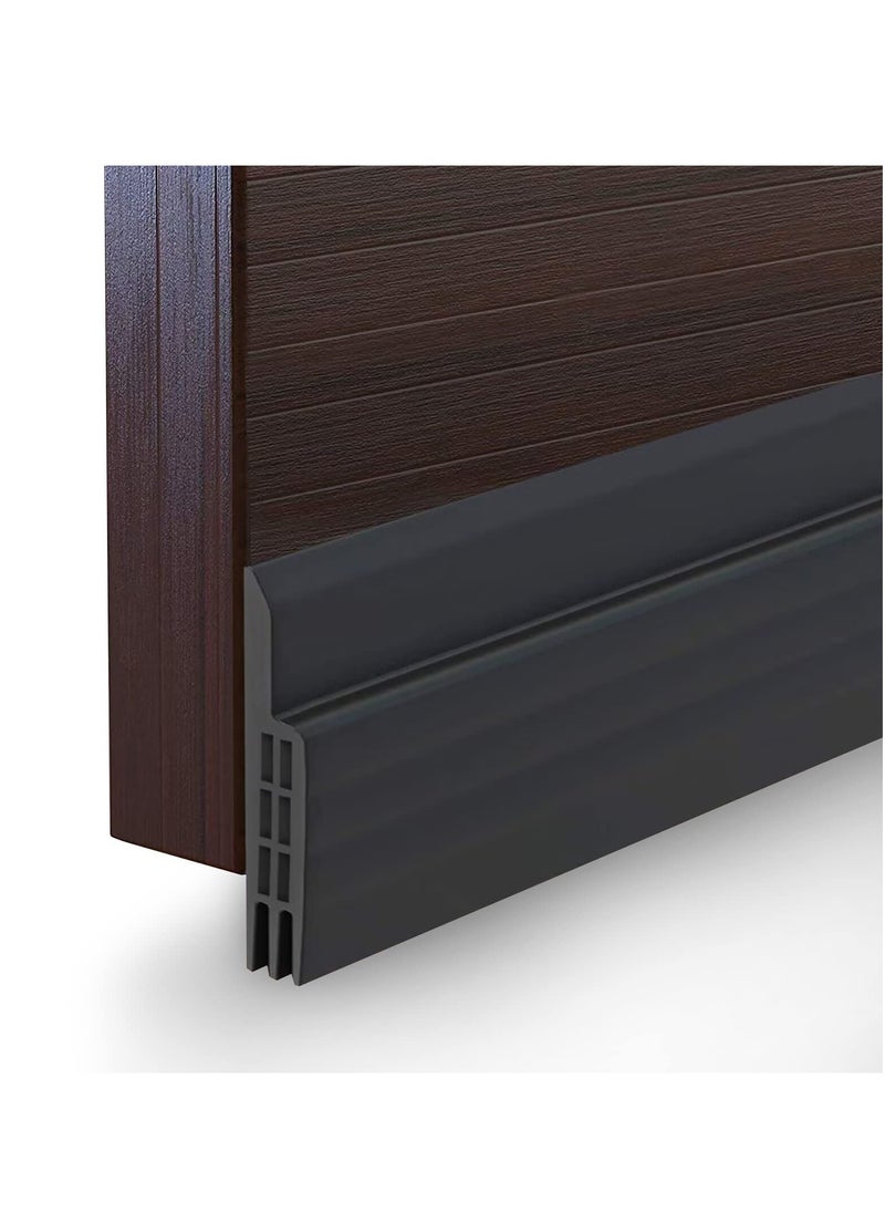Najwa Door Draft Stopper Under Door Seal for Exterior/Interior Doors, Door Sweep Strip Under Door Draft Blocker, Soundproof Door Bottom Weather Stripping, 2 Inch W x 39 Inch L, Black  - Image 1