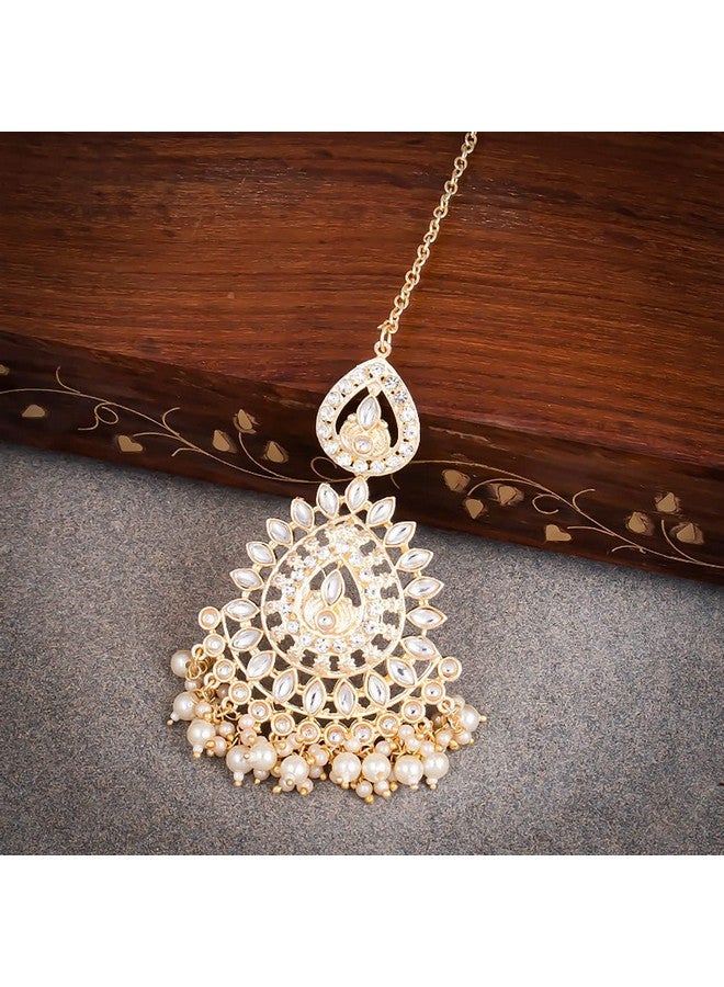 Sukkhi سُكّهي تِيجان تقليدي مُزَيَّن بالذهب و الكُندَن و اللؤلؤ للنساء (MT101093) - Image 2