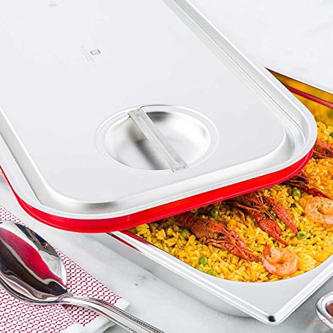 Restaurantware Lid Only Met Lux Full Size Steam Table Pan Lid 1 Travel Hotel Pan Lid  BuiltIn Leakproof Silicone Seal Stainless Steel Steam Table Pan Lid Pan Sold Separately - Image 3