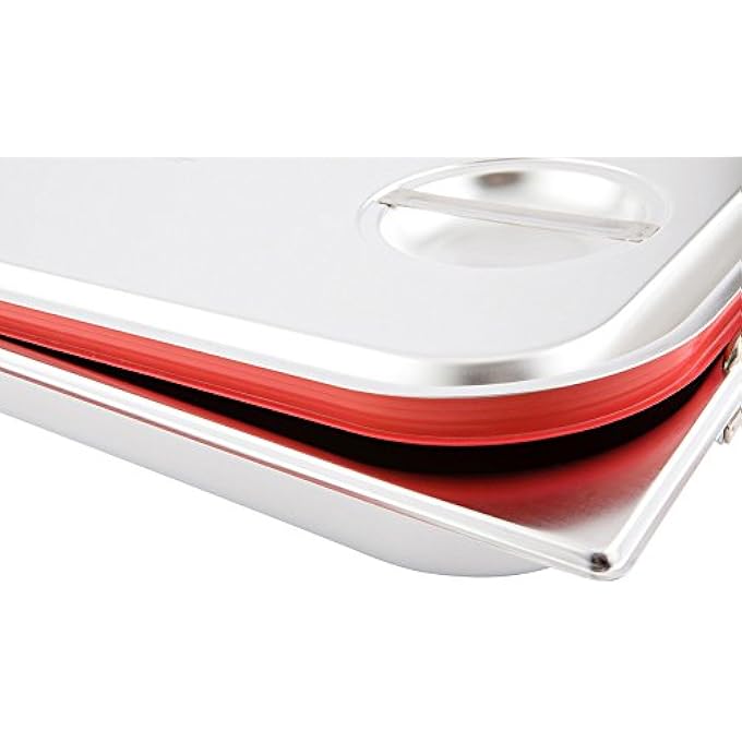 Restaurantware Lid Only Met Lux Full Size Steam Table Pan Lid 1 Travel Hotel Pan Lid  BuiltIn Leakproof Silicone Seal Stainless Steel Steam Table Pan Lid Pan Sold Separately - Image 4