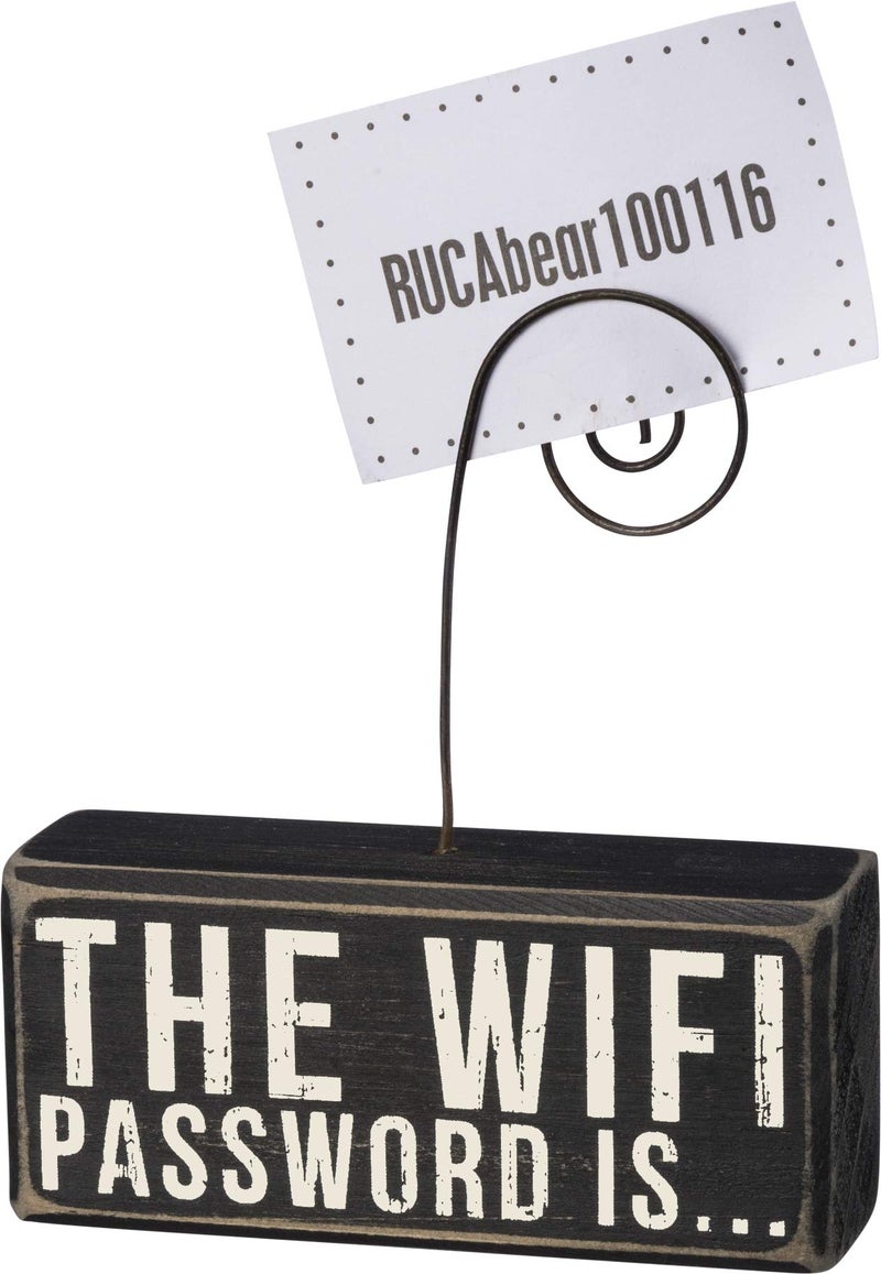 Primitives by Kathy 37176 Wood Photo Holder Block The WIFI Password Is