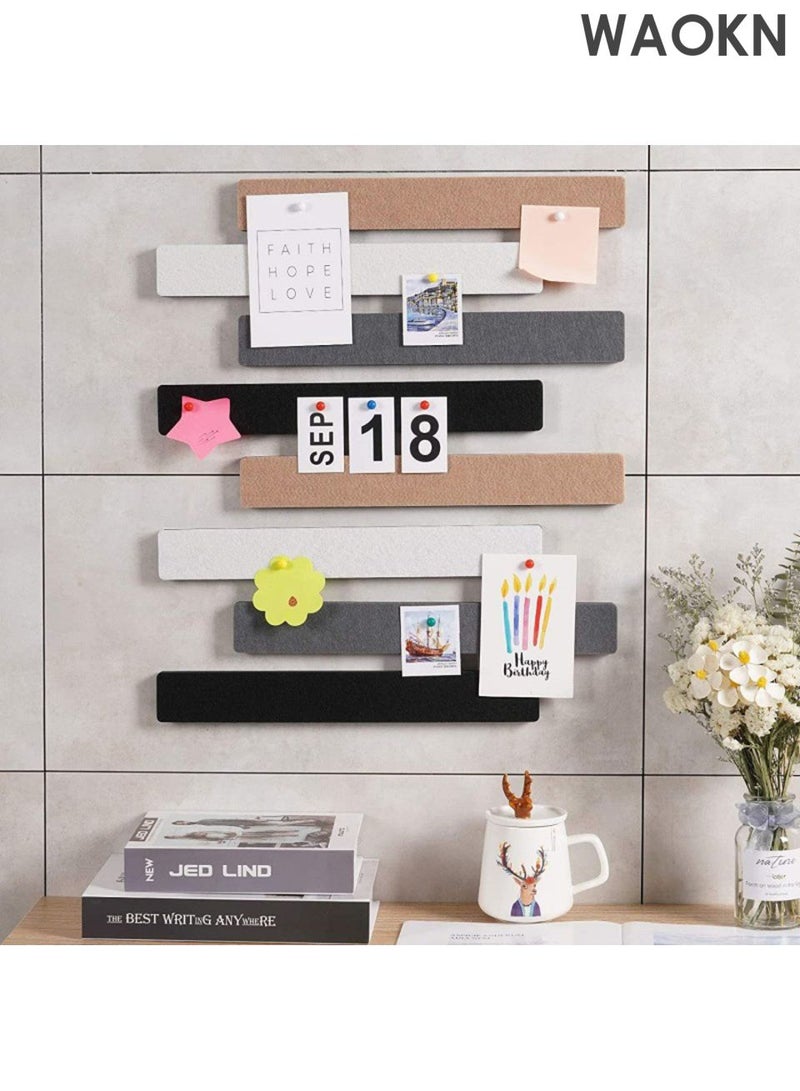 WAOKN 5 bags of bulletin board, felt bulletin board, living room decoration, background board nails, with adhesive backing, no perforations, self-adhesive felt bulletin board, used for office, school, home wall decoration, as well as organizing memos, photos, and displays (dark gray). - Image 2