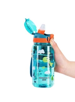 Kids Water Bottle for School or Travel, 20 Oz Durable Plastic Water Bottle with Silicone Straw and Pop-Up Spout Cover, BPA Free & Dishwasher Safe
