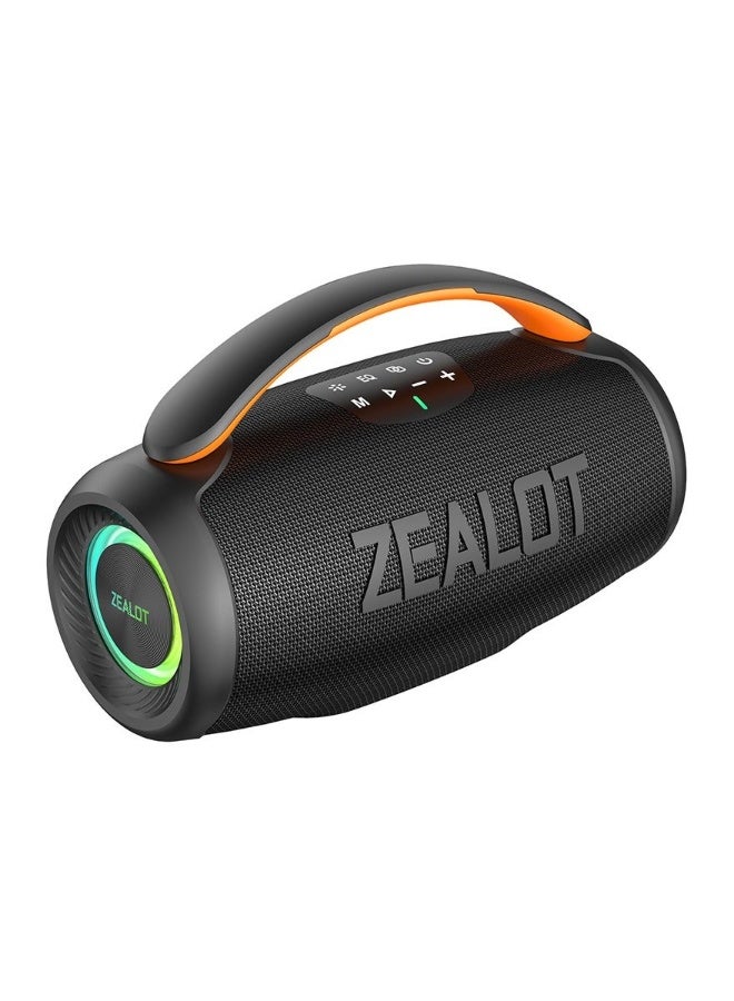 زيلوت مكبر صوت بلوتوث 100 واط ZEALOT P11 مكبر صوت محمول للهواء الطلق مقاوم للماء بدرجة IPX7 ببطارية 6000 مللي أمبير/ساعة ووقت تشغيل يصل إلى 24 ساعة مع صوت ستيريو قوي ونغمات منخفضة عميقة ومكبر صوت فرعي وضوء RGB مكبر صوت للحفلات الخارجية متوافق مع الهاتف الذكي والتابلت واللاب توب وPC والتلفاز - Image 3