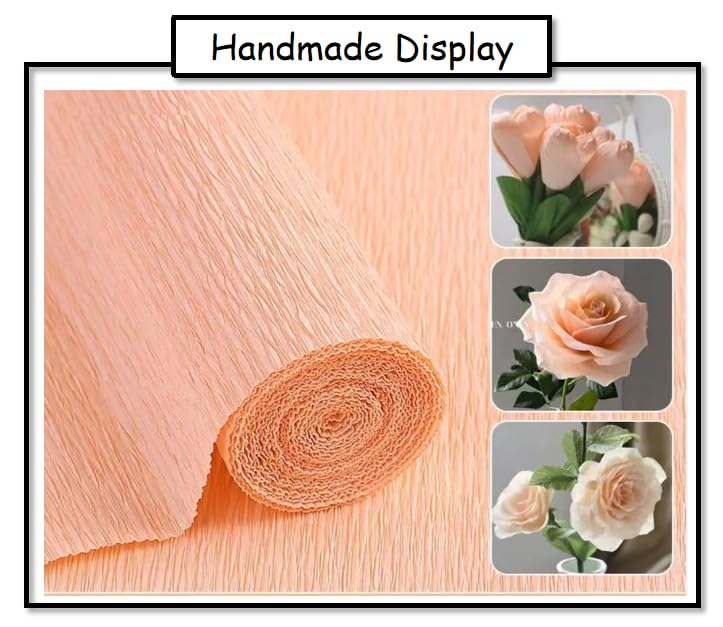 LCREATE LCREATE LCREATE Crepe Paper Roll 8.2ft Long 17 Inch Wide for Wedding Ceremony Various Large Festivals Decoration (Champagne) - Image 2