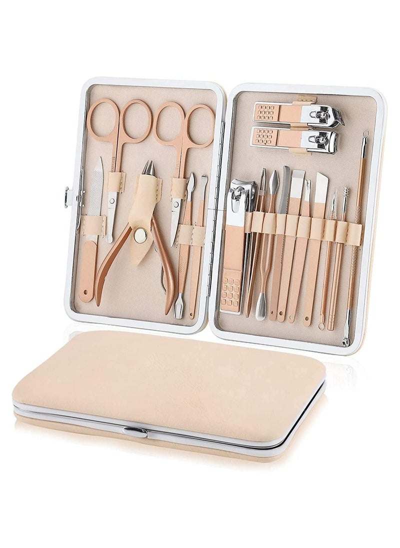 ORiTi Nail Clipper Manicure Set Stainless Steel Professional Pedicure Black 18 Pieces  - Image 1
