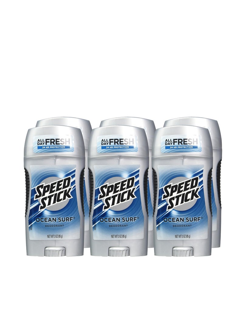 Speed Stick Underarm Deodorant for Men, Aluminum Free, Ocean Surf - 3 Ounce (Pack of 6) - Image 2