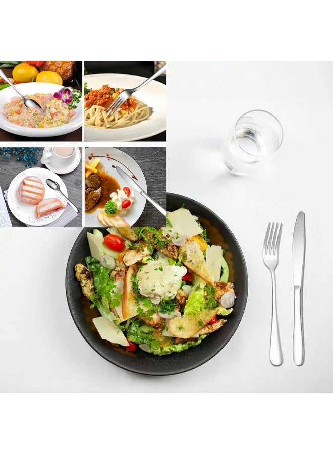 Iktu 24-Piece Stainless Steel Cutlery Set, Mirror Polished Tableware, Dishwasher Safe, Suitable for Housewarming Gift, Dining Table Decor (Silver) - Image 4