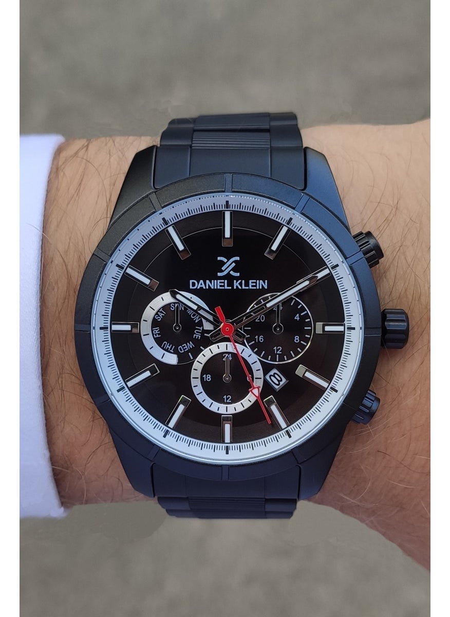 DANIEL KLEIN Black Men's Wristwatch Suitable for Sporty and Stylish Use 