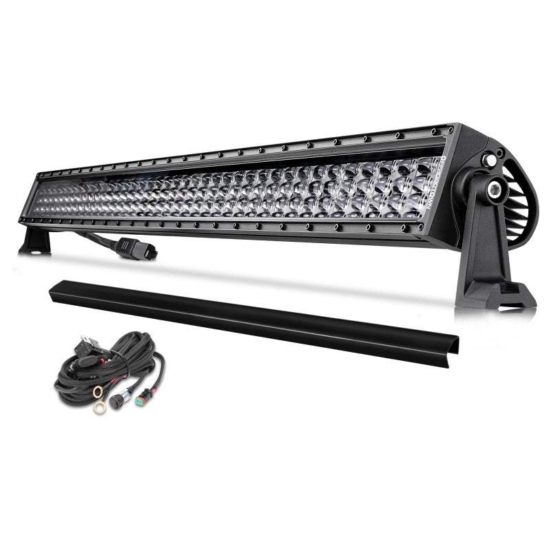 شريط إضاءة LED OFFROADTOWN 40 بوصة 640 واط أضواء القيادة على الطرق الوعرة شريط إضاءة رباعي الصفوف مجموعة أضواء السقف LED للعمل للشاحنات والدفع الرباعي والسيارات الرياضية برونكو هوندا