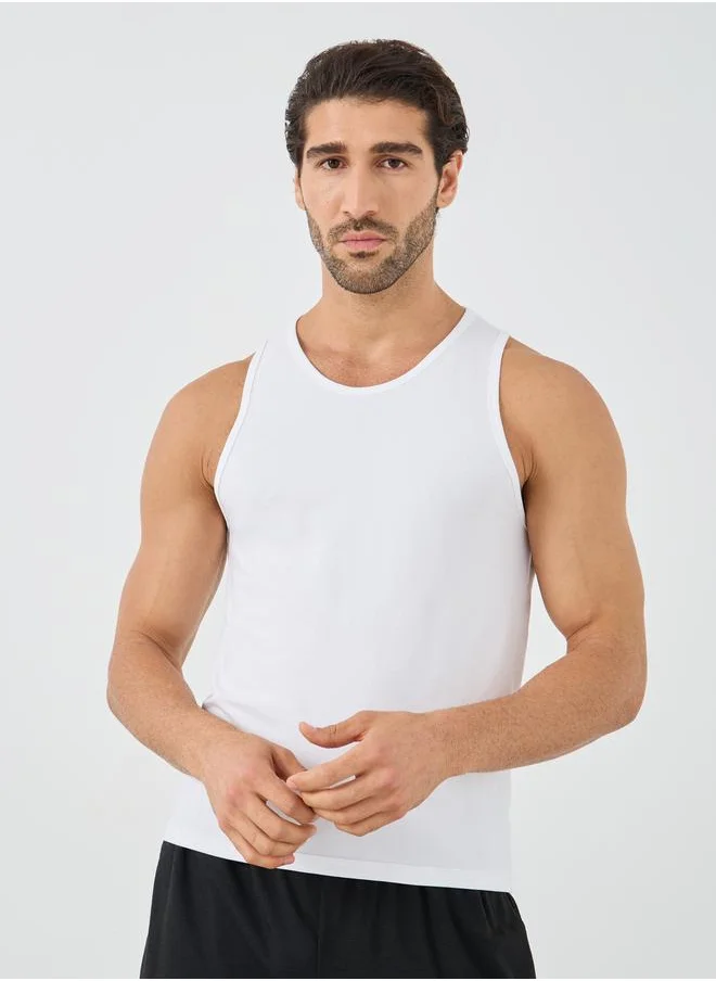 ستايلي Styli Set of 3 - Round Neck Cotton Stretch Vest