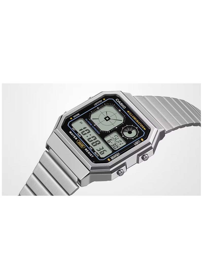 CASIO Casio Vintage Digital Stainless Steel Watch A130WE-1A- 33.9mm  - Image 4