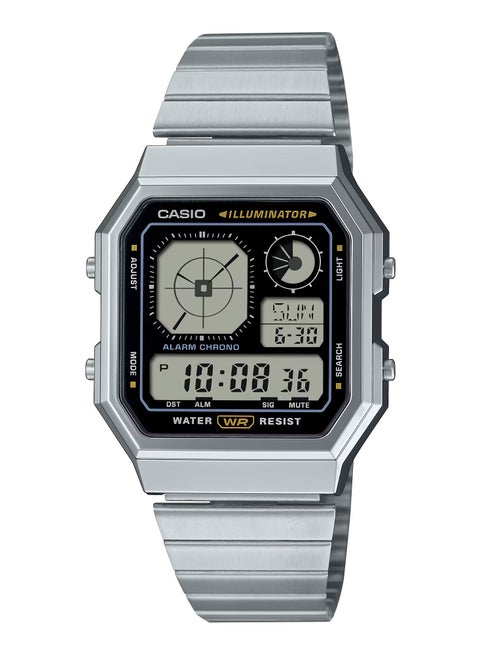 Casio Vintage Digital Stainless Steel Watch A130WE-1A- 33.9mm