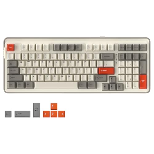 DAREU EK98pro Wireless Mechanical Keyboard,Tri-Mode BT/2.4GHz/USB-C Creamy Gaming Keyboard with Number Pad,Pre-lubed Linear Switches,Gasket Structure,Hot Swappable Custom,RGB Backlit for Win/Mac - Image 1