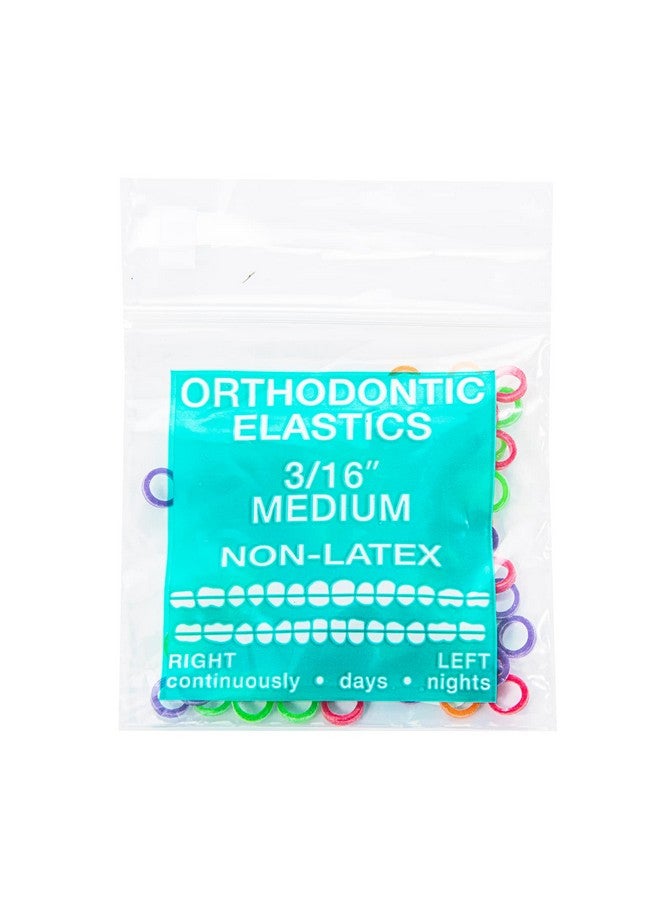 JMU JMU Orthodontic Elastics 3/16 Inch Medium Neon Non-Latex 4.5oz 100 pack Intraoral Elastic Bands Dental Rubber Bands Made in USA  - Image 1