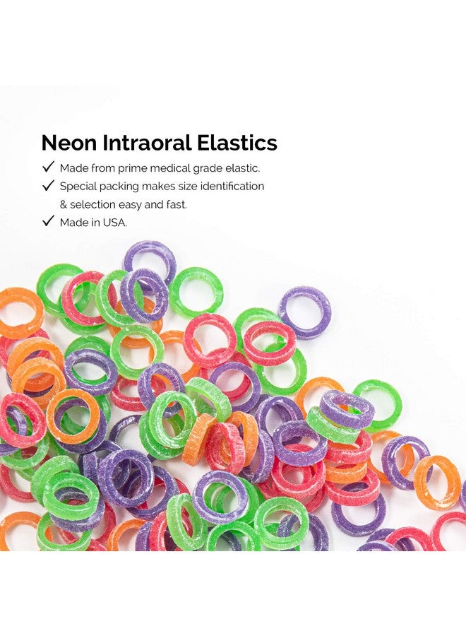 JMU JMU Orthodontic Elastics 3/16 Inch Medium Neon Non-Latex 4.5oz 100 pack Intraoral Elastic Bands Dental Rubber Bands Made in USA  - Image 3