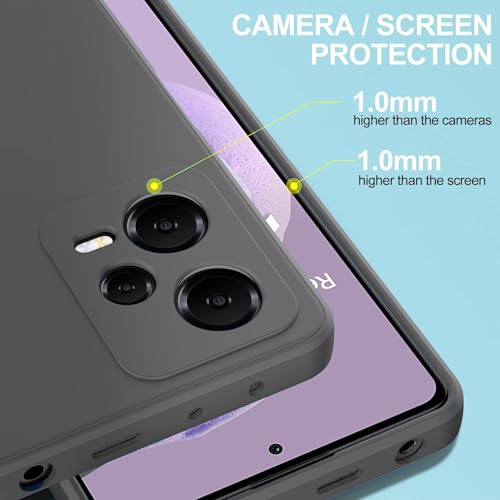 DIZORO Microfiber Candy Compatible for Redmi Note 12 Pro Plus 5G Smooth Touch Cushion Liquid Soft Silicone Gel Rubber Phone Cases Non-Slip Full Body Protective Shockproof Back Cover - Dark Grey - Image 5