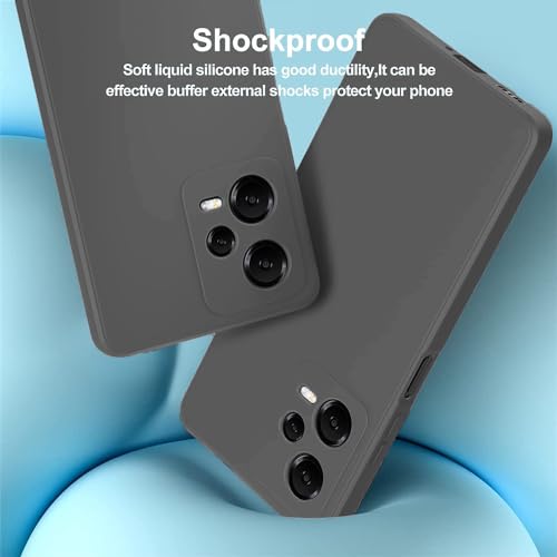 DIZORO Microfiber Candy Compatible for Redmi Note 12 Pro Plus 5G Smooth Touch Cushion Liquid Soft Silicone Gel Rubber Phone Cases Non-Slip Full Body Protective Shockproof Back Cover - Dark Grey - Image 4