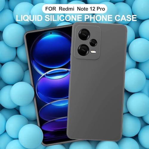 DIZORO Microfiber Candy Compatible for Redmi Note 12 Pro Plus 5G Smooth Touch Cushion Liquid Soft Silicone Gel Rubber Phone Cases Non-Slip Full Body Protective Shockproof Back Cover - Dark Grey - Image 2