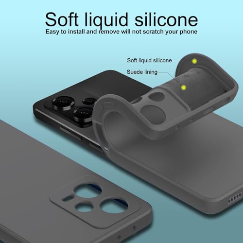 DIZORO Microfiber Candy Compatible for Redmi Note 12 Pro Plus 5G Smooth Touch Cushion Liquid Soft Silicone Gel Rubber Phone Cases Non-Slip Full Body Protective Shockproof Back Cover - Dark Grey - Image 3