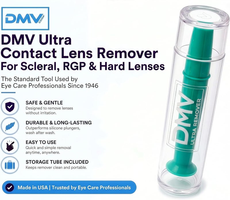 DMV Multi option design Genuine Ultra Eye Contact Lens Remover Tool, Pack of 3 - Made in USA - Durable Suction Cup Plunger for Scleral, Rigid Gas Permeable (RGP) & Hard Lenses - NOT for Soft Lenses Easy assemble alternatives - Image 3